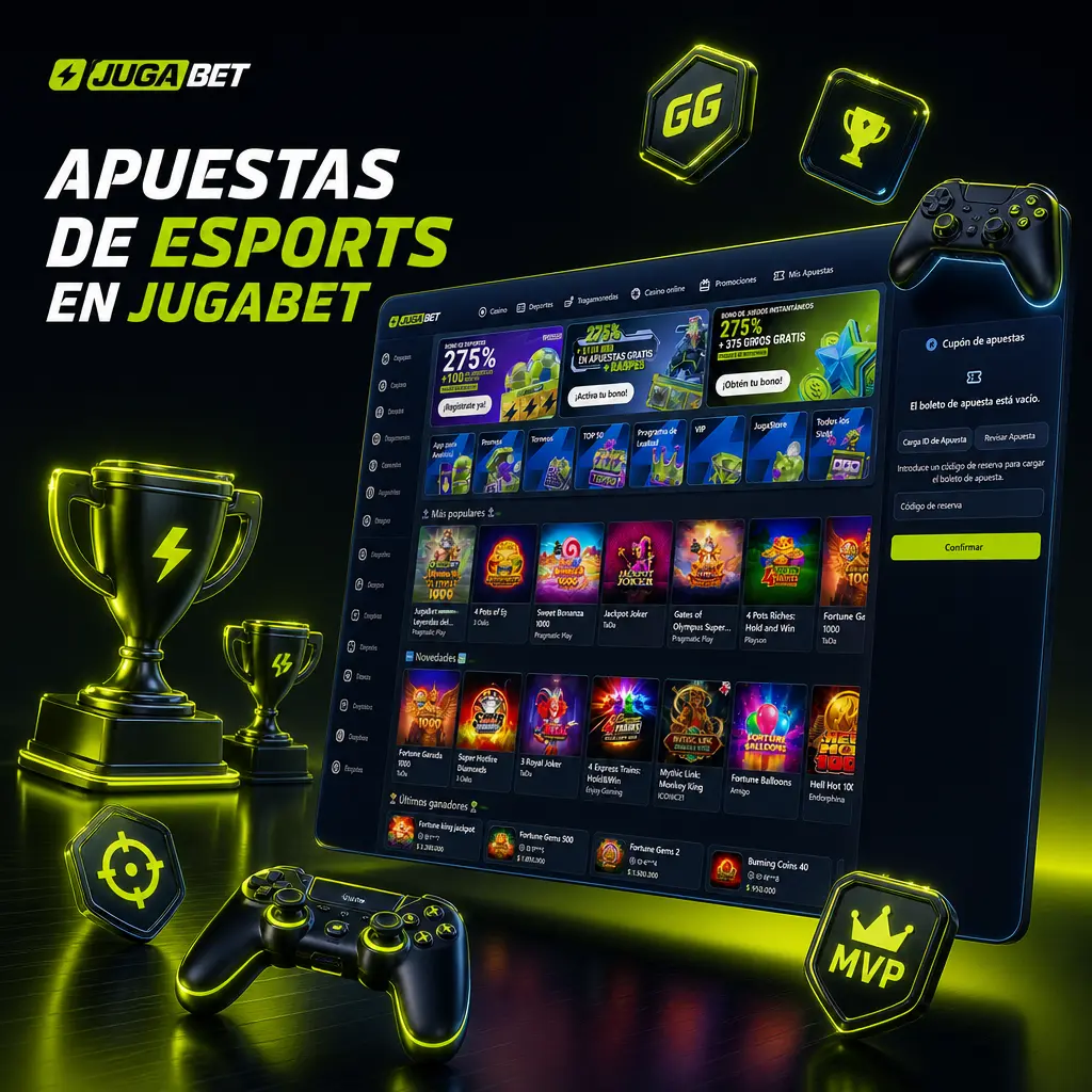 Cuotas de esports en Jugabet para League of Legends, Dota 2, CS2, Valorant y más torneos gamer en Chile