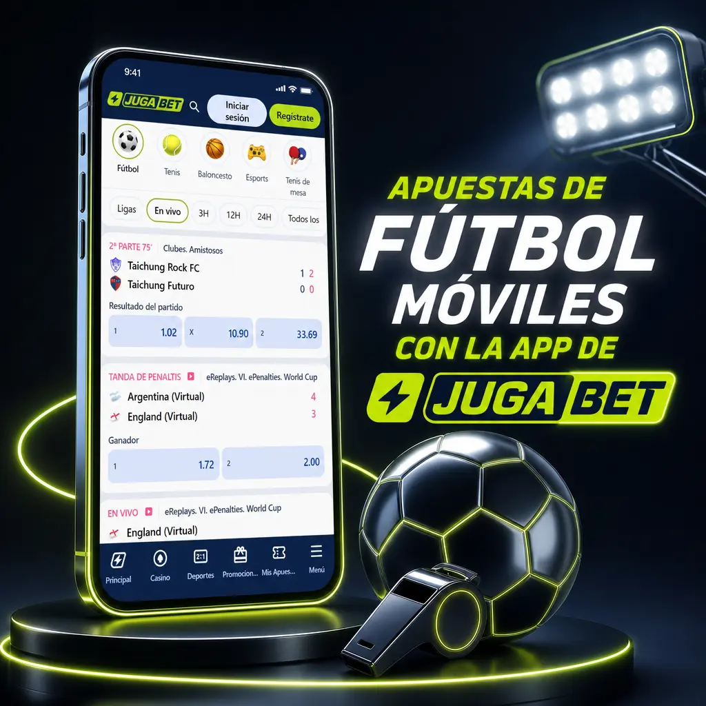 Apuesta en fútbol desde tu celular con la app de Jugabet: cuotas, mercados y apuestas en vivo para Android e iOS.