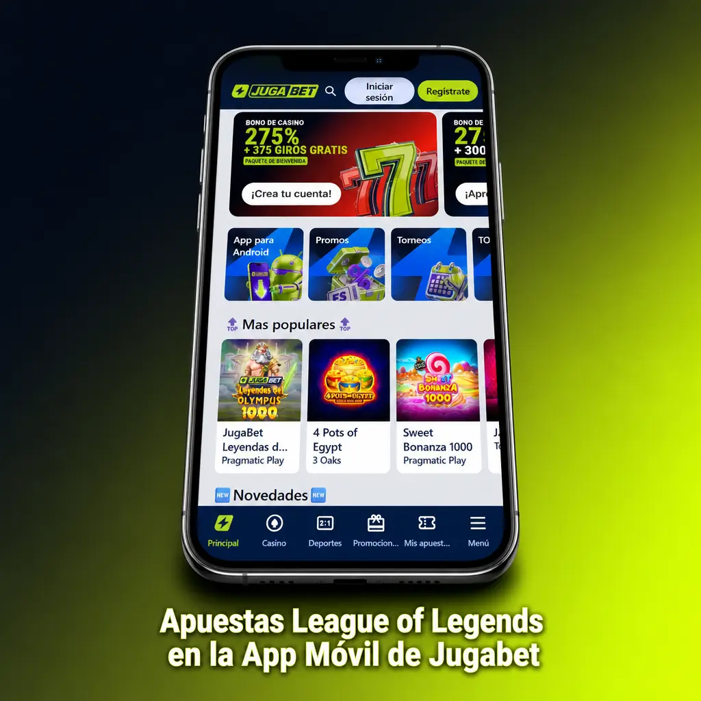 Apuestas en vivo de League of Legends desde la app móvil de Jugabet para Android e iPhone