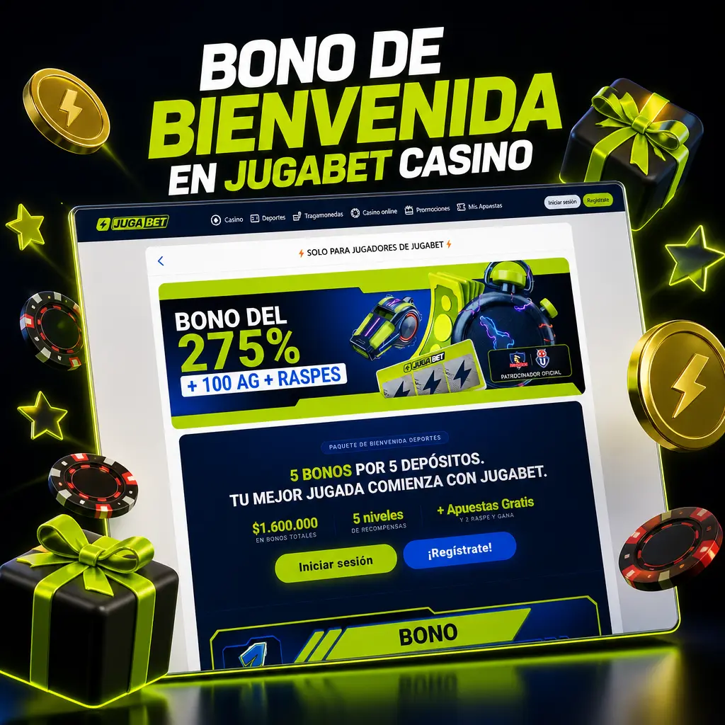 Bono de bienvenida Jugabet Casino: 20% extra en tu primer depósito desde 5.000 CLP con rollover de 35x