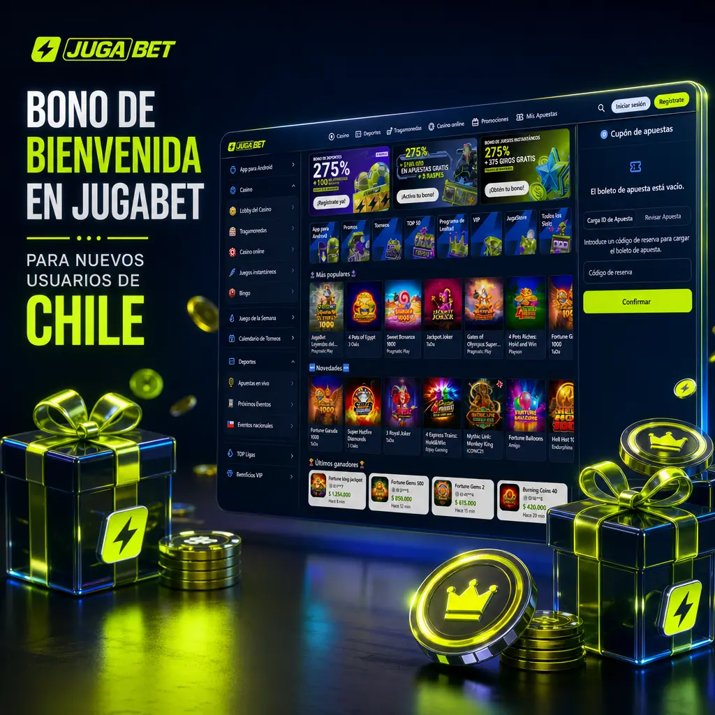 Bono de bienvenida del 20% en Jugabet para nuevos usuarios de Chile con depósito mínimo de 5.000 CLP