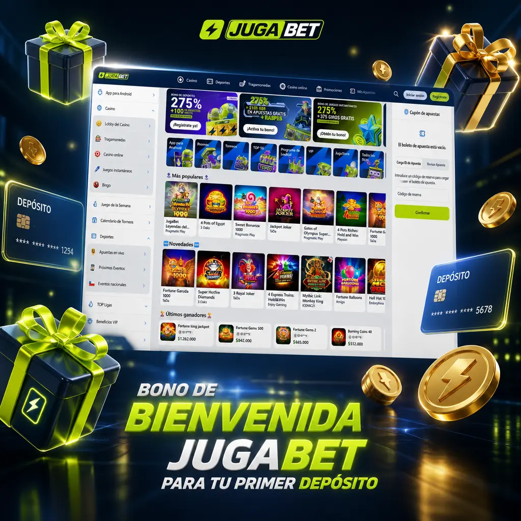 Bono de bienvenida Jugabet: 20% en tu primer depósito, hasta 20.000 CLP extra en saldo de bono para casino.