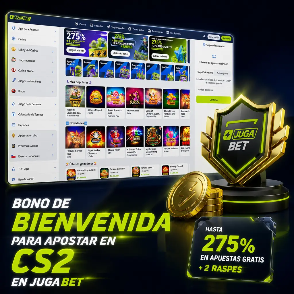Bono de bienvenida del 20% en Jugabet para apostar en CS2 con depósito mínimo de CLP 5.000