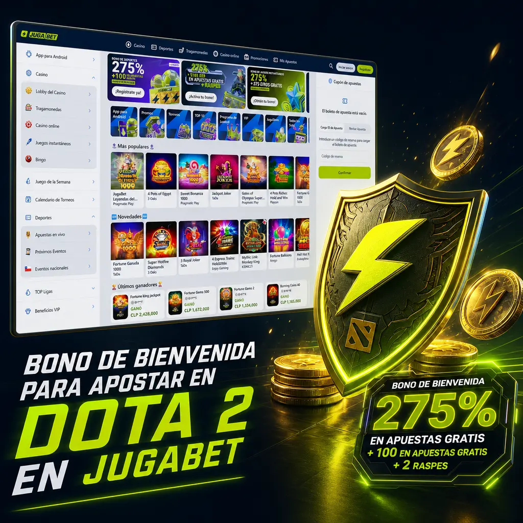 Bono de bienvenida del 20% en Jugabet para apostar en Dota 2 con depósito mínimo de CLP 5.000