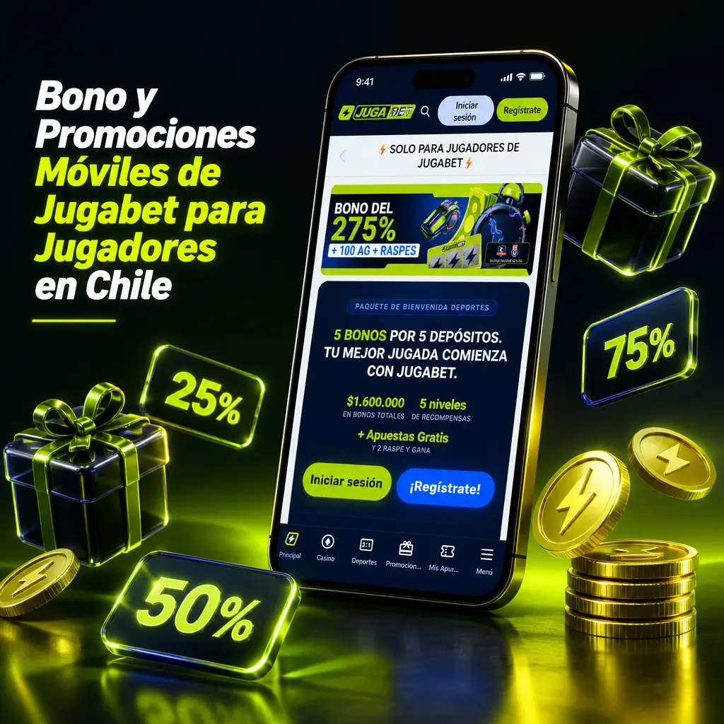 Bono de bienvenida 20% en Jugabet: depósito mínimo CLP 5.000, hasta CLP 20.000 y rollover x35 para jugadores en Chile.