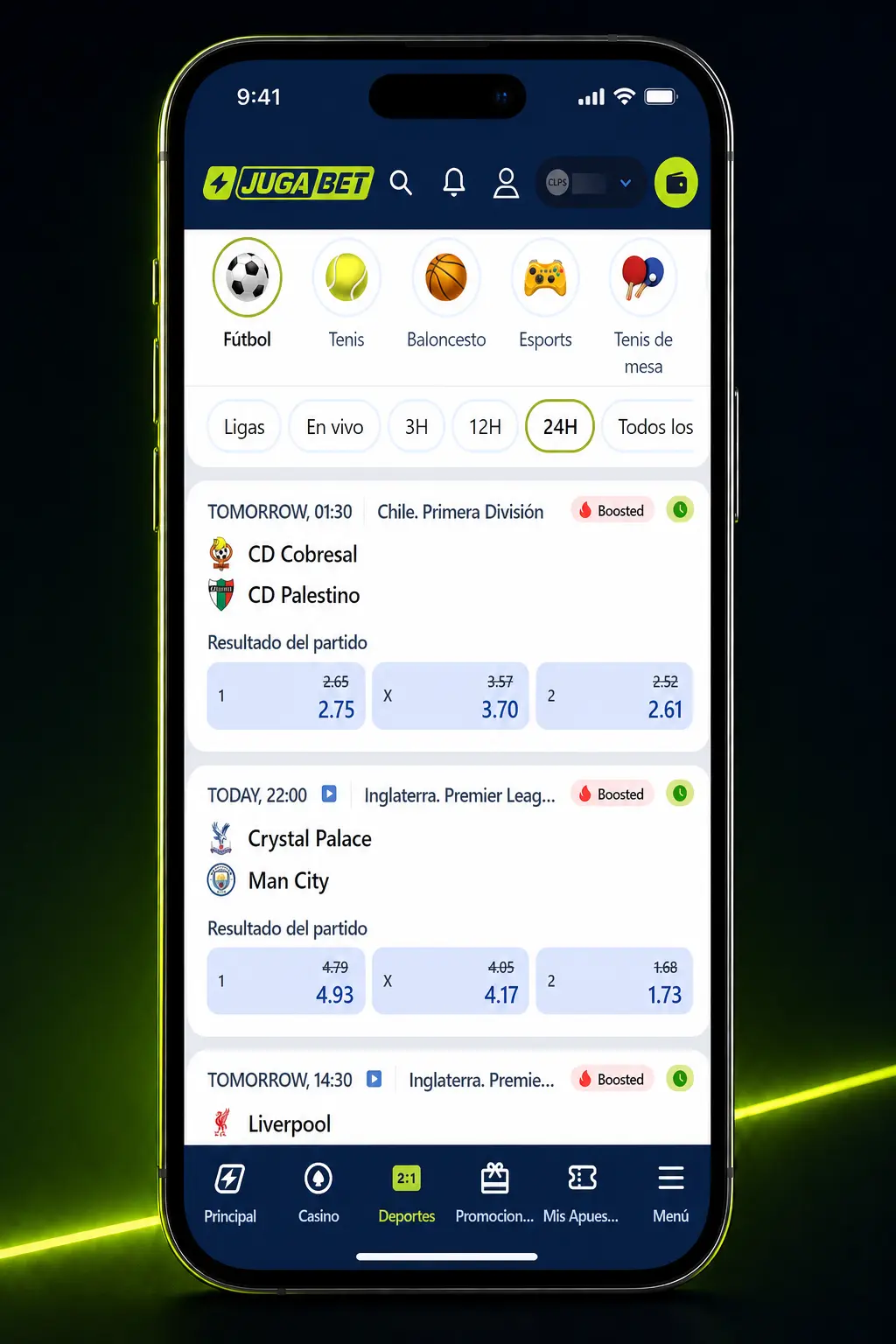 Guía paso a paso para registrarte, depositar y apostar al tenis en Jugabet desde la app o sitio web.