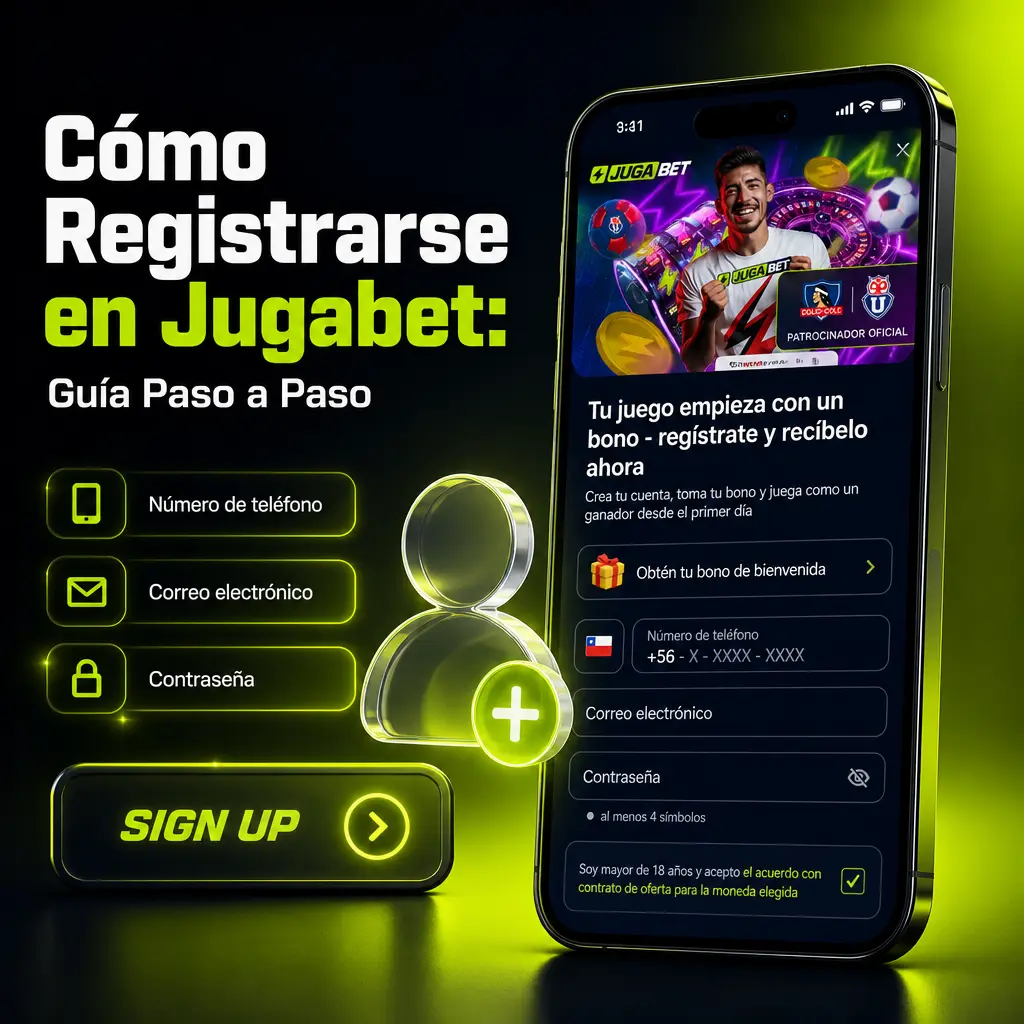 Guía paso a paso para registrarse en Jugabet, completar el formulario y activar el bono de bienvenida del 20%.