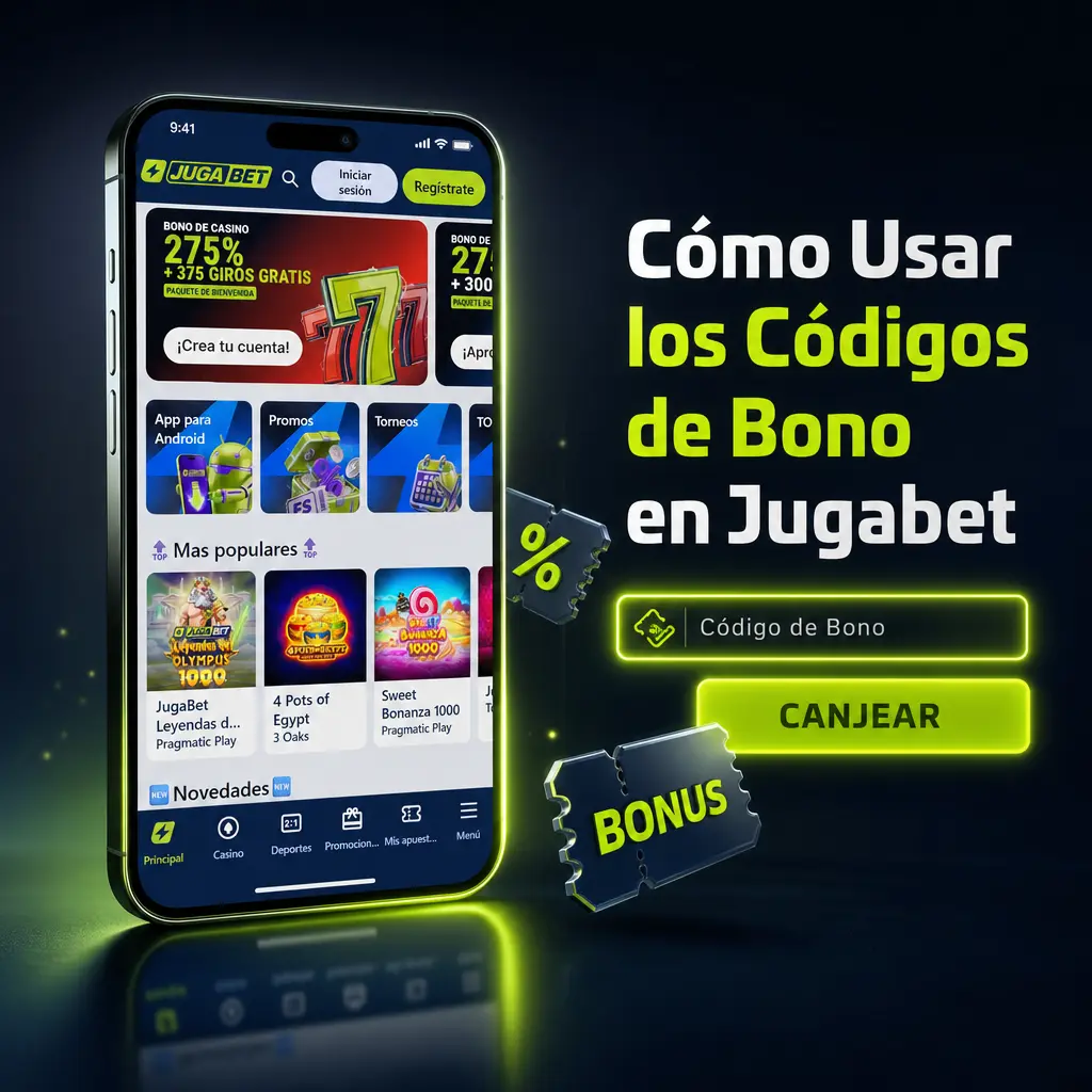 Pasos para ingresar un código de bono en Jugabet: iniciar sesión, ir a Depósito, escribir el código y confirmar el pago.