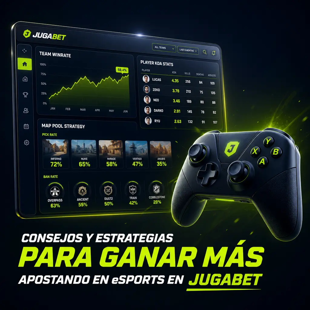 Consejos y estrategias para ganar más apostando en eSports en Jugabet: presupuesto, cuotas, alineaciones y apuestas en vivo.