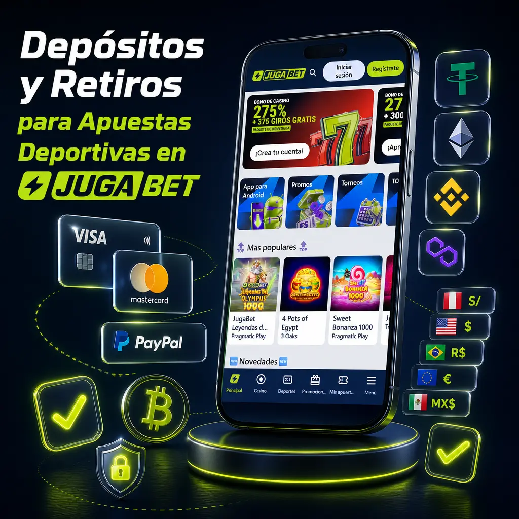 Métodos de depósito y retiro en Jugabet: cripto, Webpay, BCI, Itaú, Scotiabank, Mach y AstroPay para apuestas deportivas.