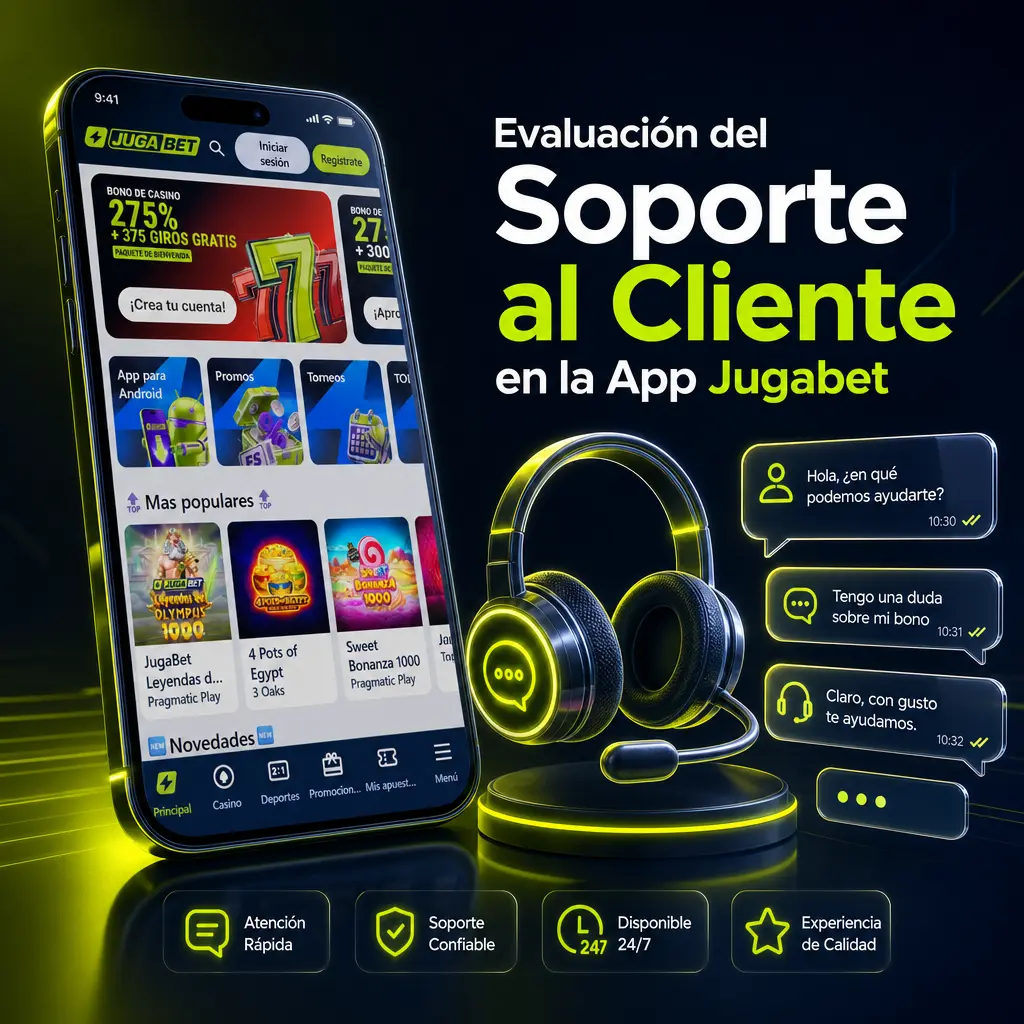 Soporte al cliente en la app Jugabet: chat en vivo, WhatsApp, correo y preguntas frecuentes disponibles 24/7.