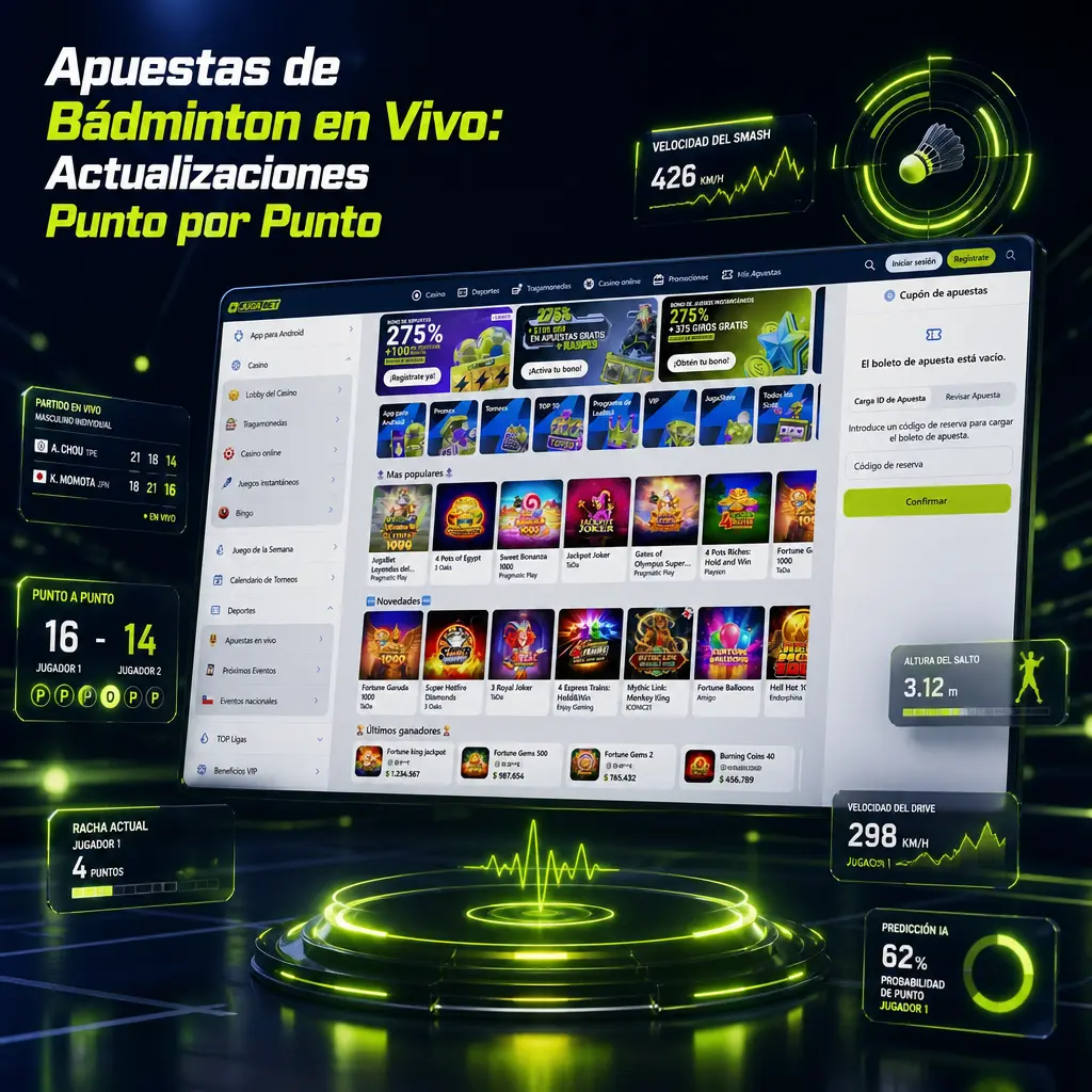 Cuotas en vivo de bádminton en Jugabet, actualizadas punto por punto para ajustar tu estrategia de apuestas en tiempo real