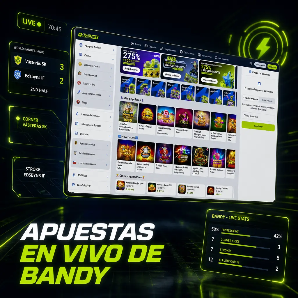Apuestas en vivo de bandy en Jugabet: cuotas actualizadas, marcador y estadísticas del partido en tiempo real