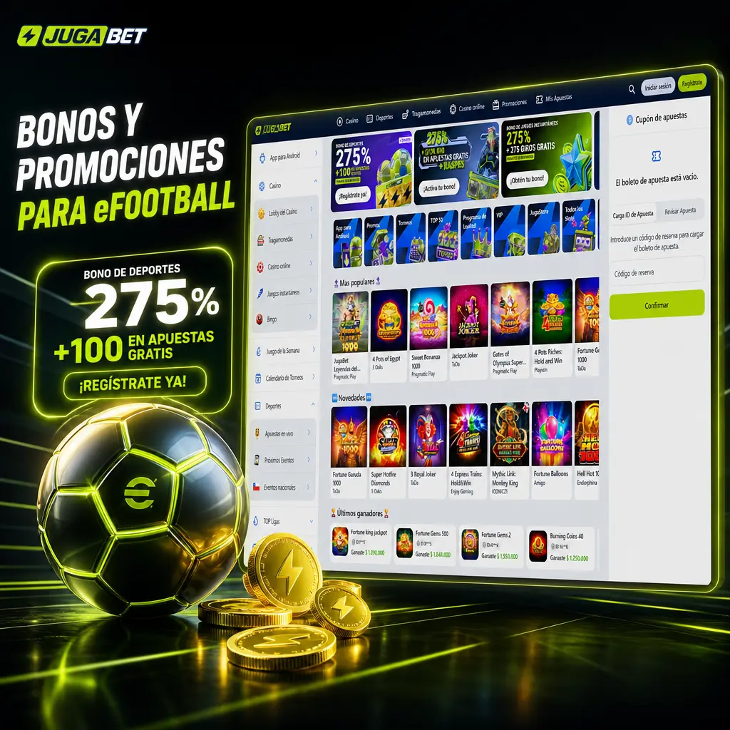 Bono de bienvenida Jugabet con 20% extra en tu primer depósito para apostar en eFootball y otros eSports