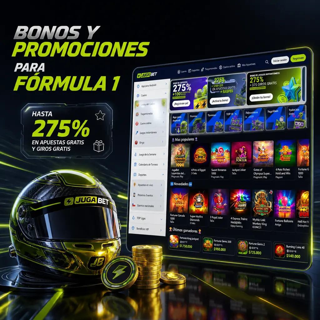 Bono de 20% en depósito para nuevos usuarios de Jugabet y cuotas mejoradas en Fórmula 1 durante los Grandes Premios
