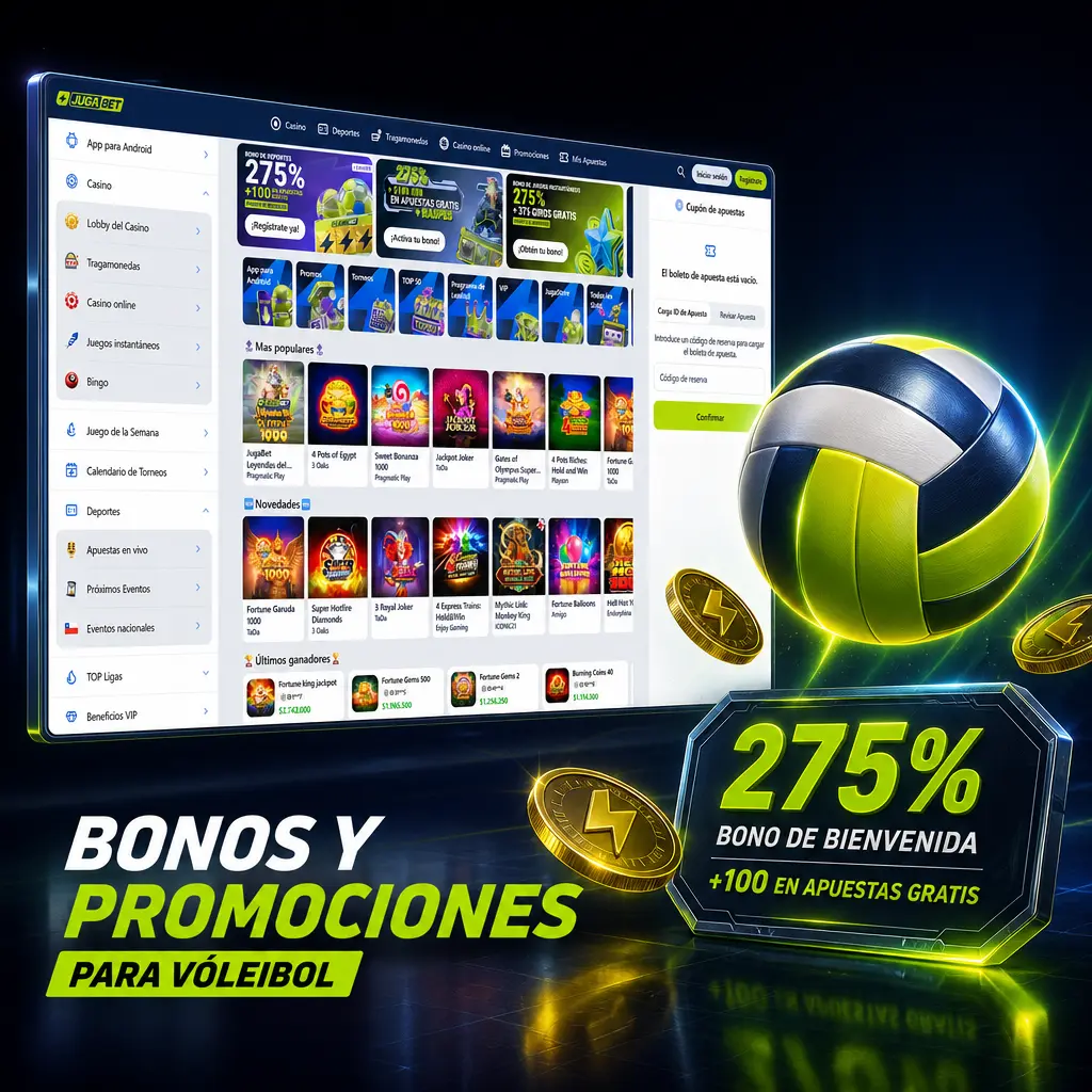 Bono del 20% en Jugabet Sports para apuestas de vóleibol, con cuotas mejoradas y promociones semanales para Mundial FIVB y Liga de Naciones