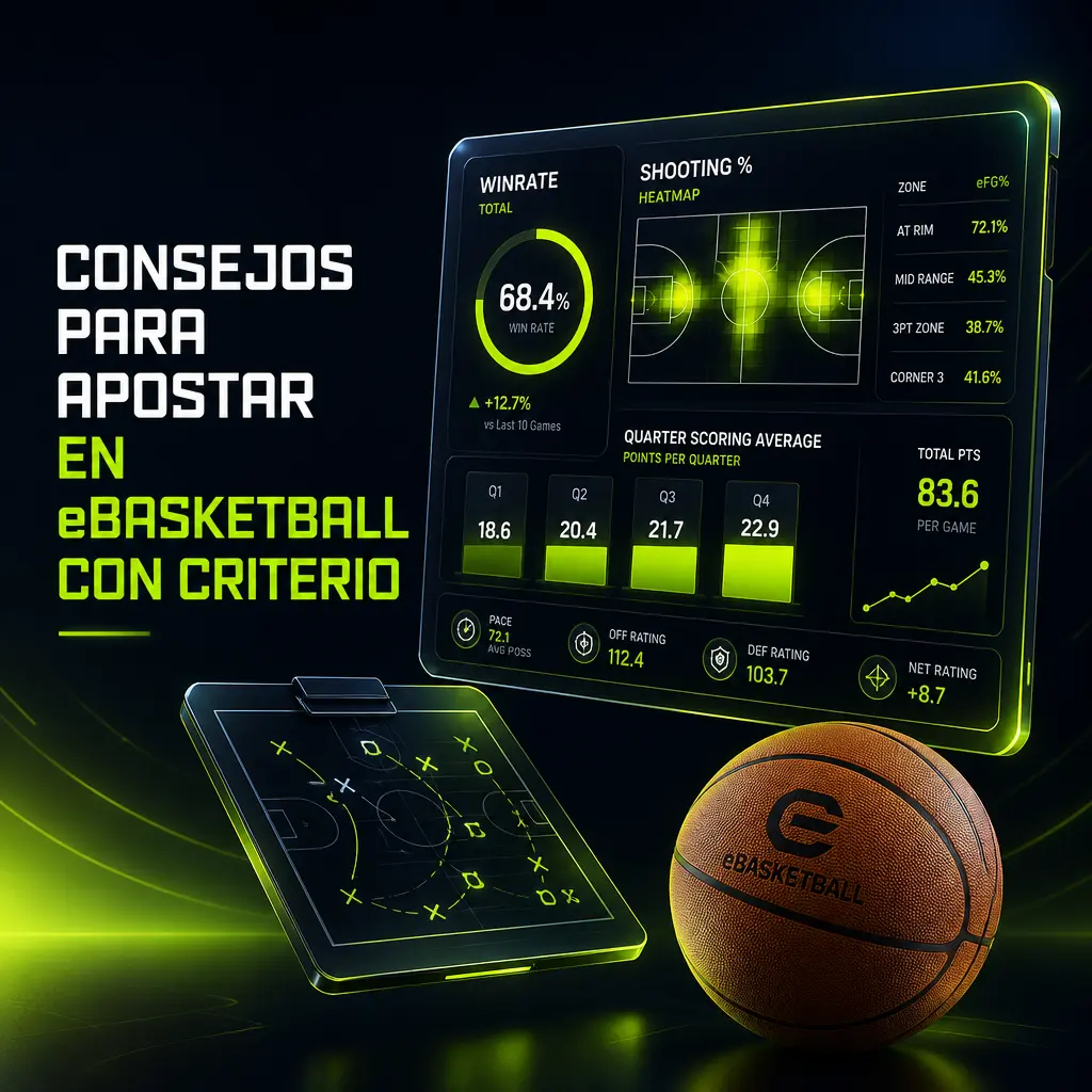 Consejos para apostar en eBasketball con criterio: estilo de juego, rendimiento por parche y gestión de bankroll.