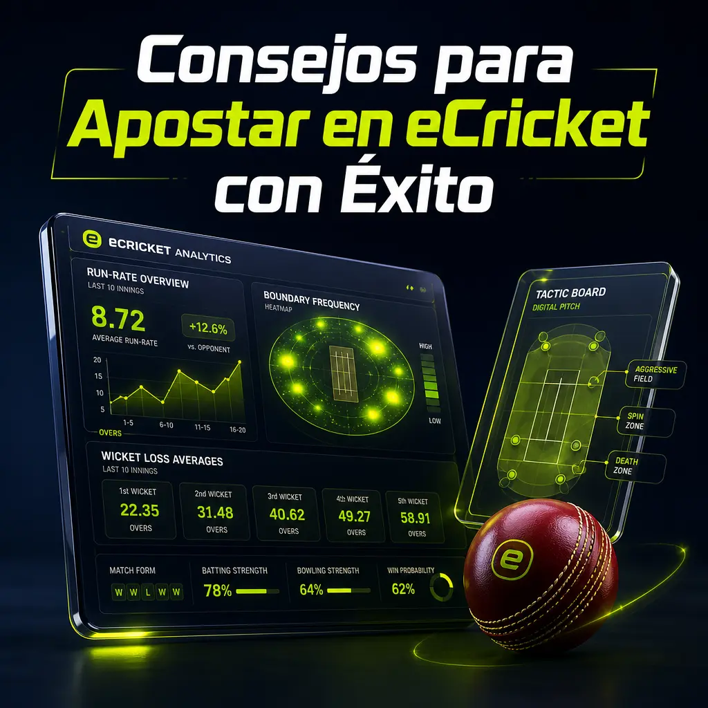 Consejos clave para apostar en eCricket: analiza estadísticas, gestiona tu bankroll y compara cuotas en Jugabet.