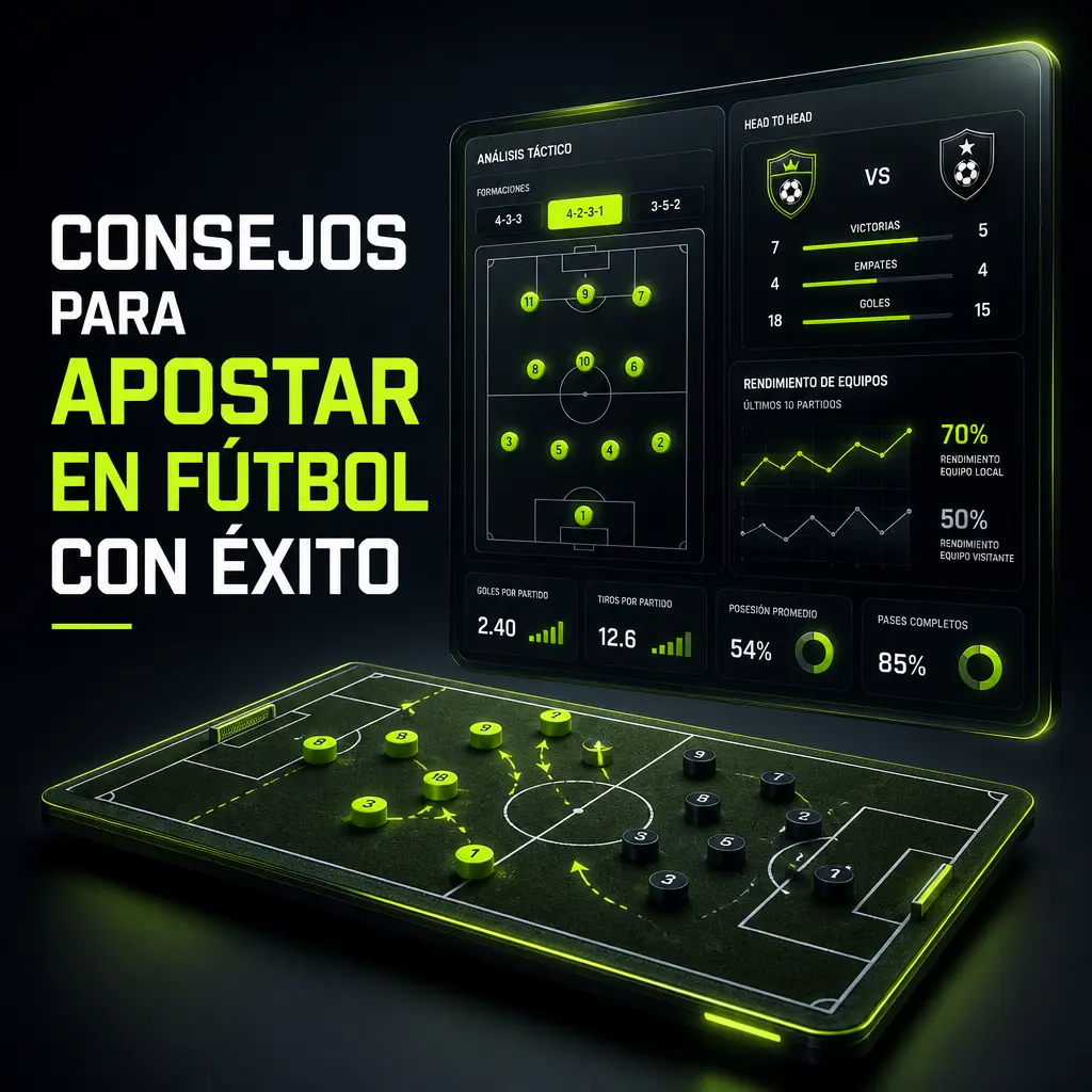 Consejos para apostar en fútbol con éxito: analiza forma reciente, cuotas y estadísticas antes de confirmar tu apuesta en Jugabet.
