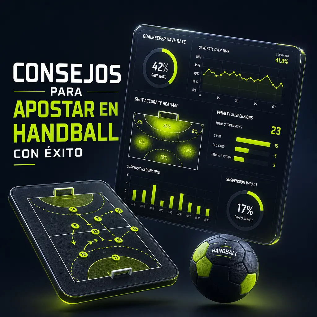 Consejos clave para apostar en handball: estadísticas de arqueros, contraataques, exclusiones y gestión del bankroll