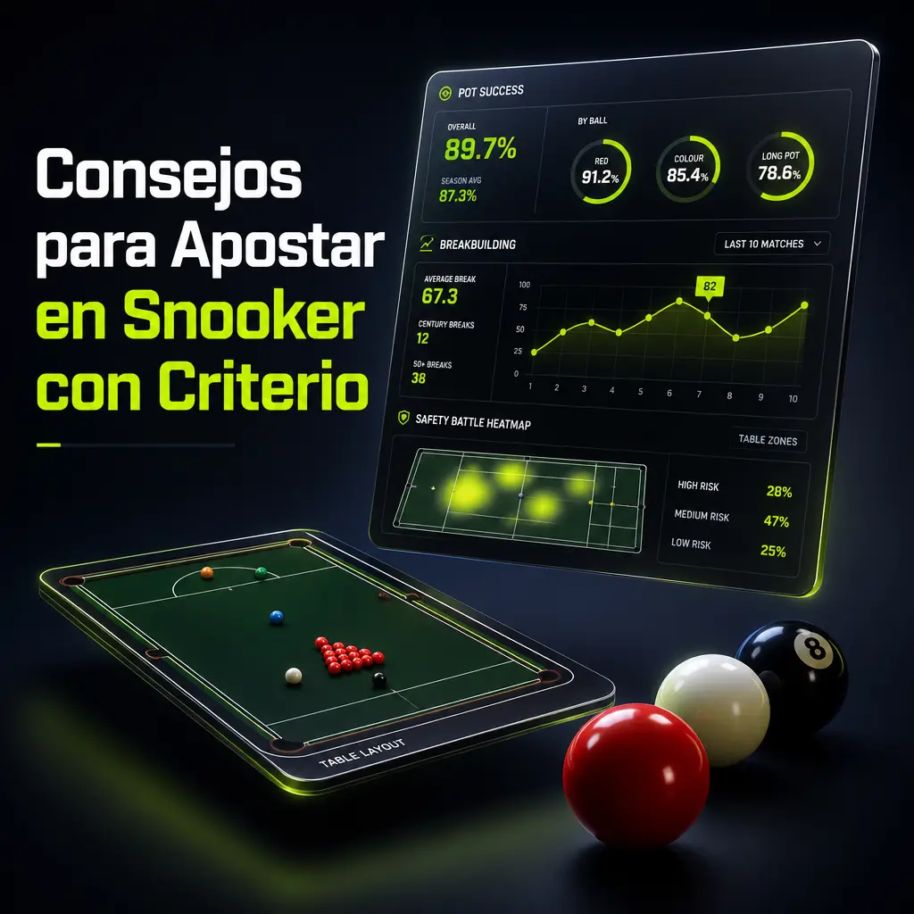 Consejos clave para apostar en snooker con criterio: seguridad, precisión, resistencia mental y gestión responsable del dinero.