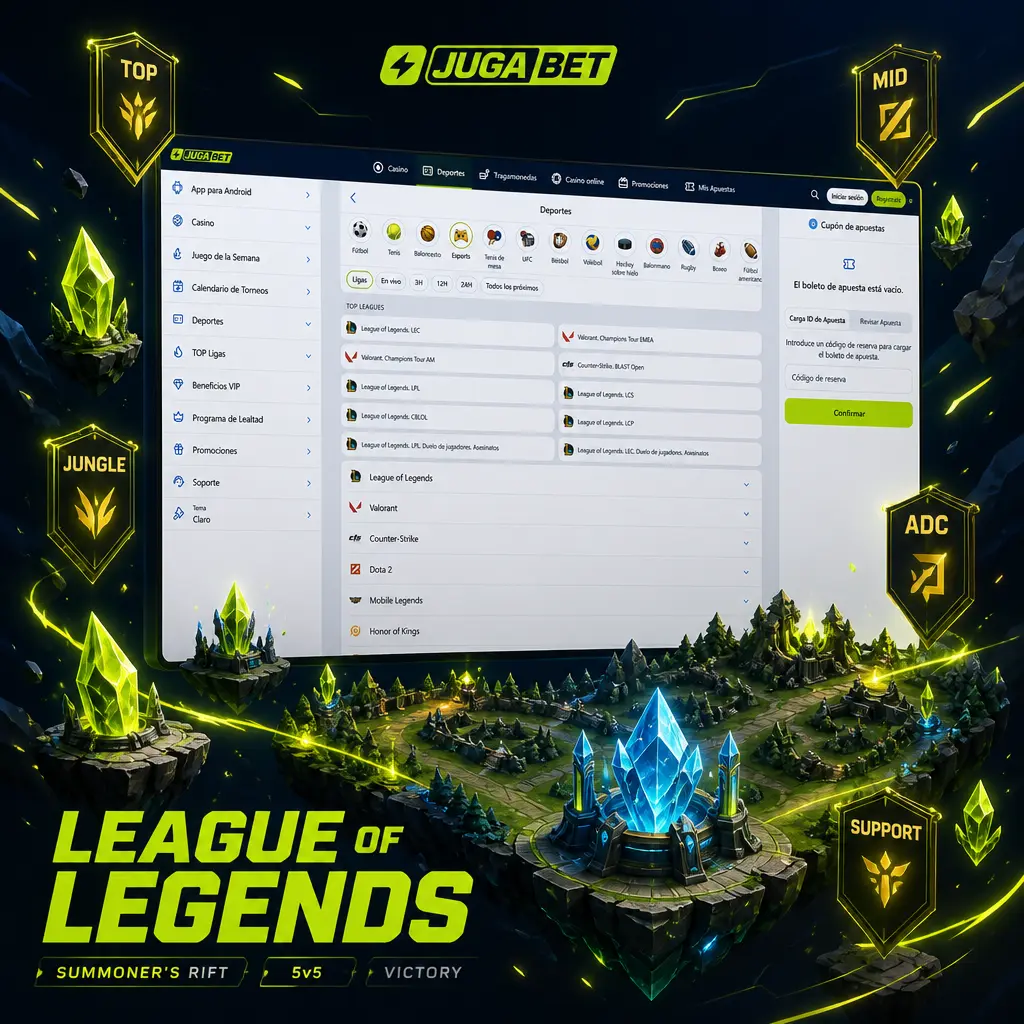 Apuestas de League of Legends en Jugabet: cuotas para Worlds, MSI, LCK, LPL y LEC con mercados en vivo y pre-partido