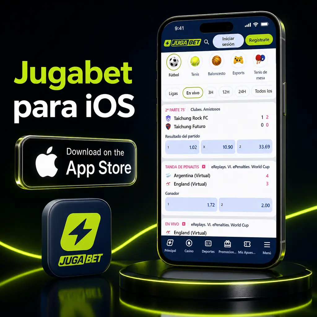 Acceso directo de Jugabet para iOS en Safari, con las mismas cuotas y mercados que la versión de escritorio.