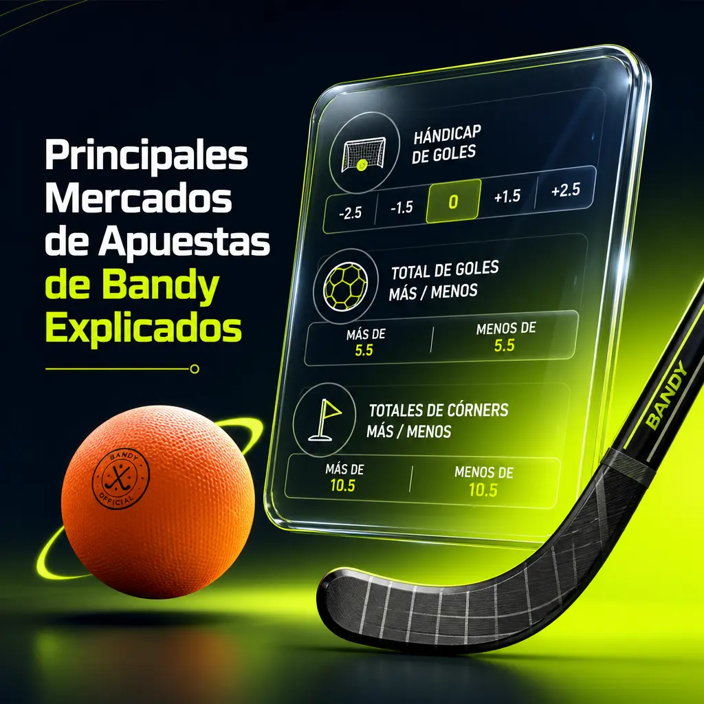 Cuotas y mercados de apuestas de bandy en Jugabet: hándicap, línea de dinero, total de goles y marcador exacto.