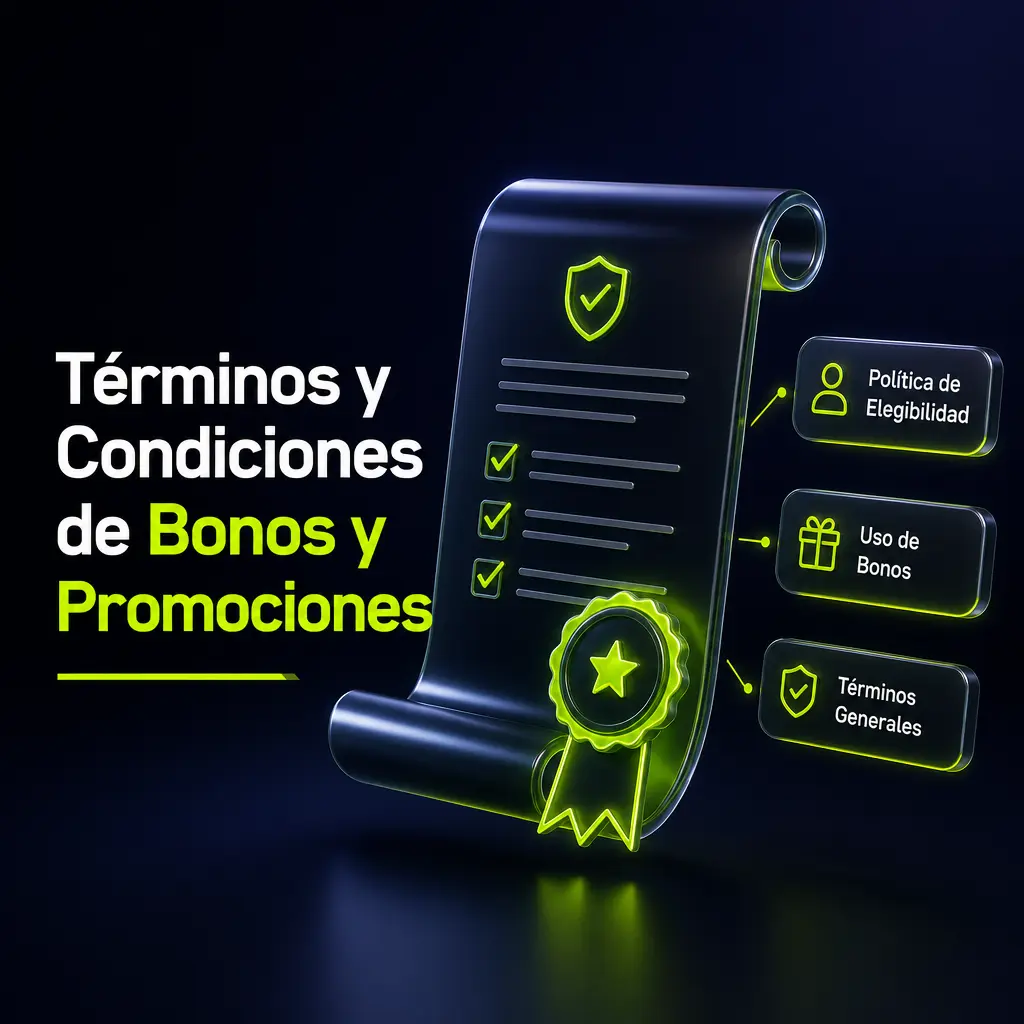 Términos y condiciones de bonos: requisito de apuesta, vigencia y aportes por juego en tragamonedas, ruleta y blackjack.