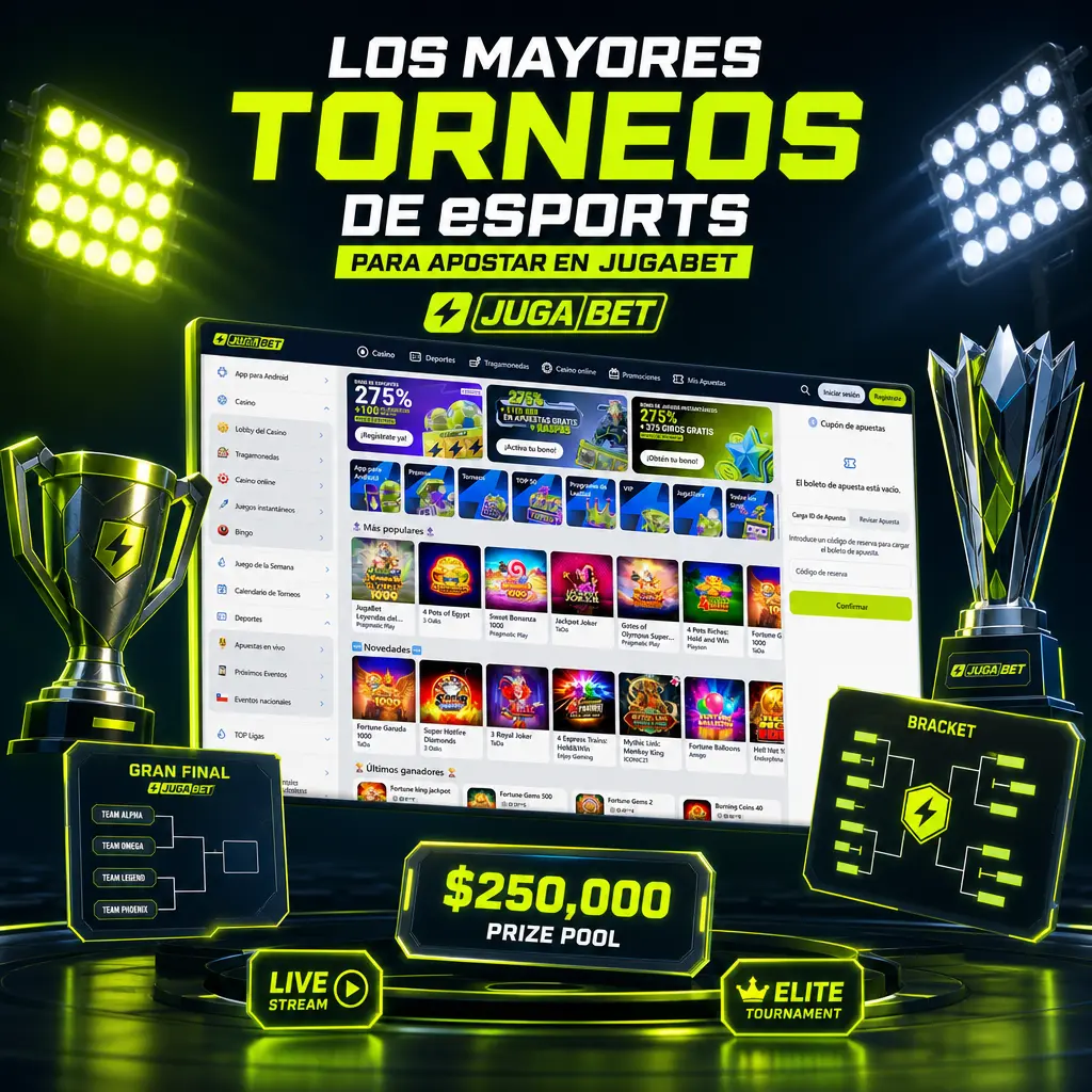 Tabla de torneos esports 2026 en Jugabet: CS2, Dota 2, LoL, Valorant, StarCraft II, Mobile Legends y Rainbow Six Siege.