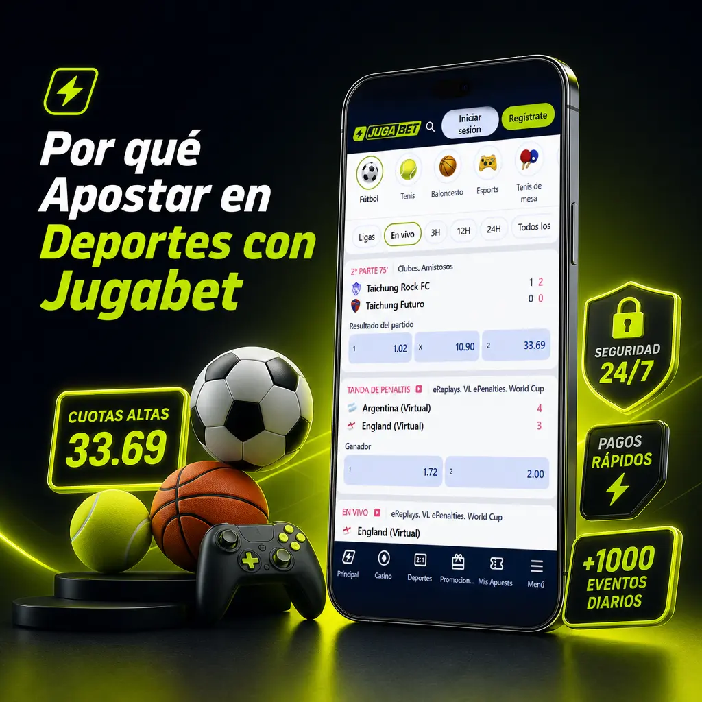 Cuotas competitivas y pago rápido en Jugabet Chile, con más de 30 deportes y apuestas en vivo actualizadas al instante.