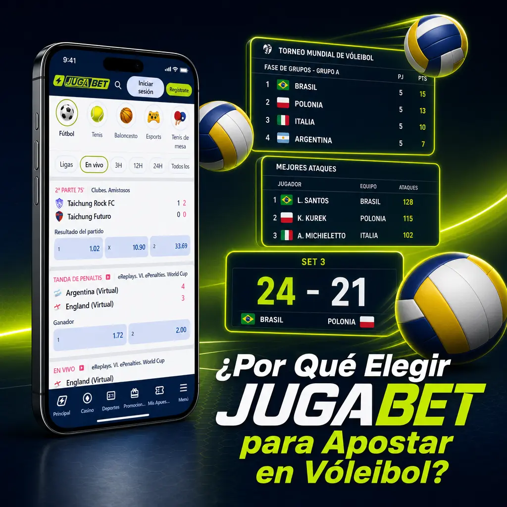 Jugabet Sports: cuotas de vóleibol, retiros rápidos en pesos chilenos y mercados como hándicap de sets y totales por set.
