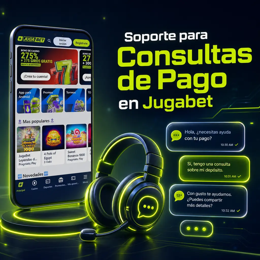 Equipo de soporte de Jugabet disponible por chat, correo, WhatsApp y centro de ayuda para consultas de pago
