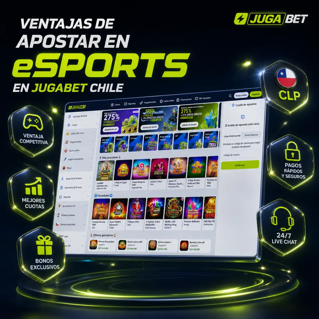 Ventajas de apostar en eSports en Jugabet Chile: bonos, métodos de pago locales, app y soporte 24/7